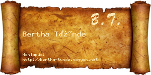 Bertha Tünde névjegykártya